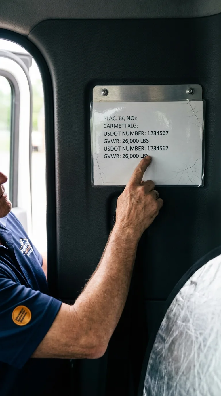 USDOT licensing placard verification in Afton